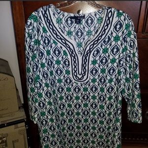 Preppy nautical inspired tunic blouse